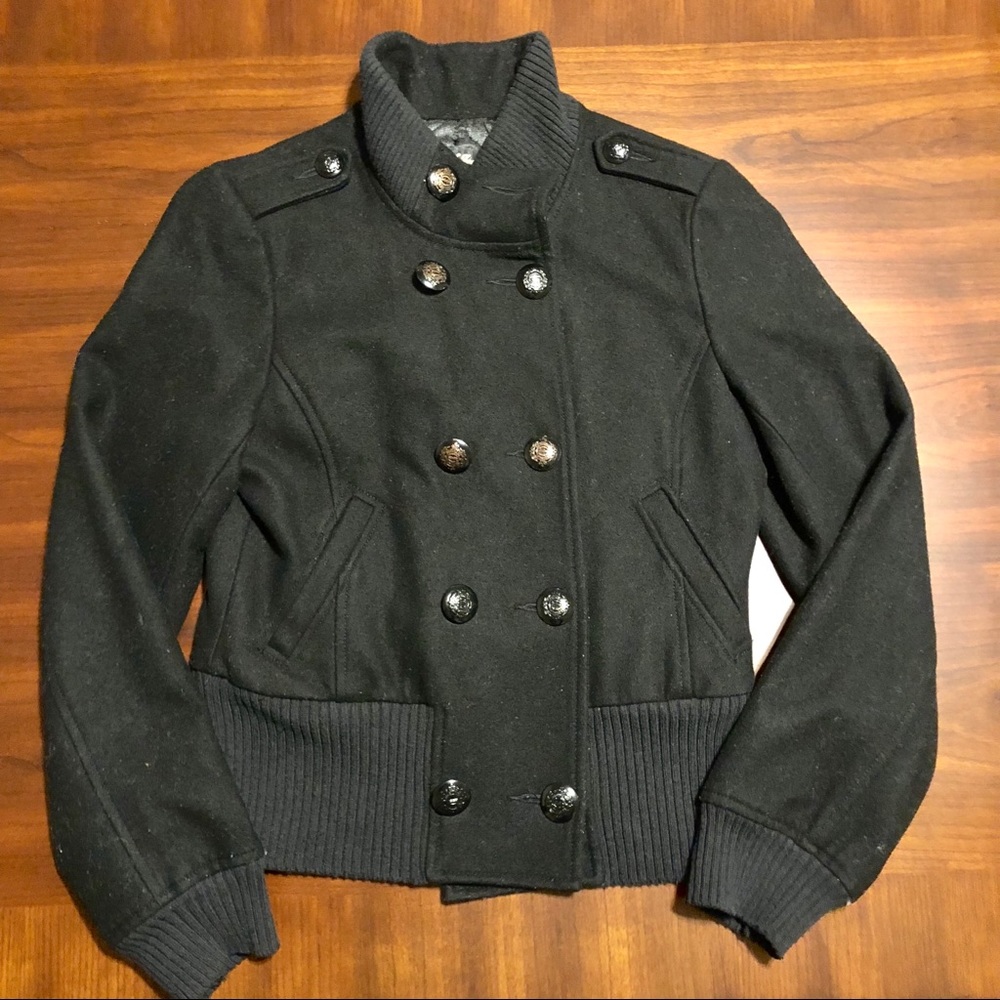 Guess Black Wool Coat - Size Medium